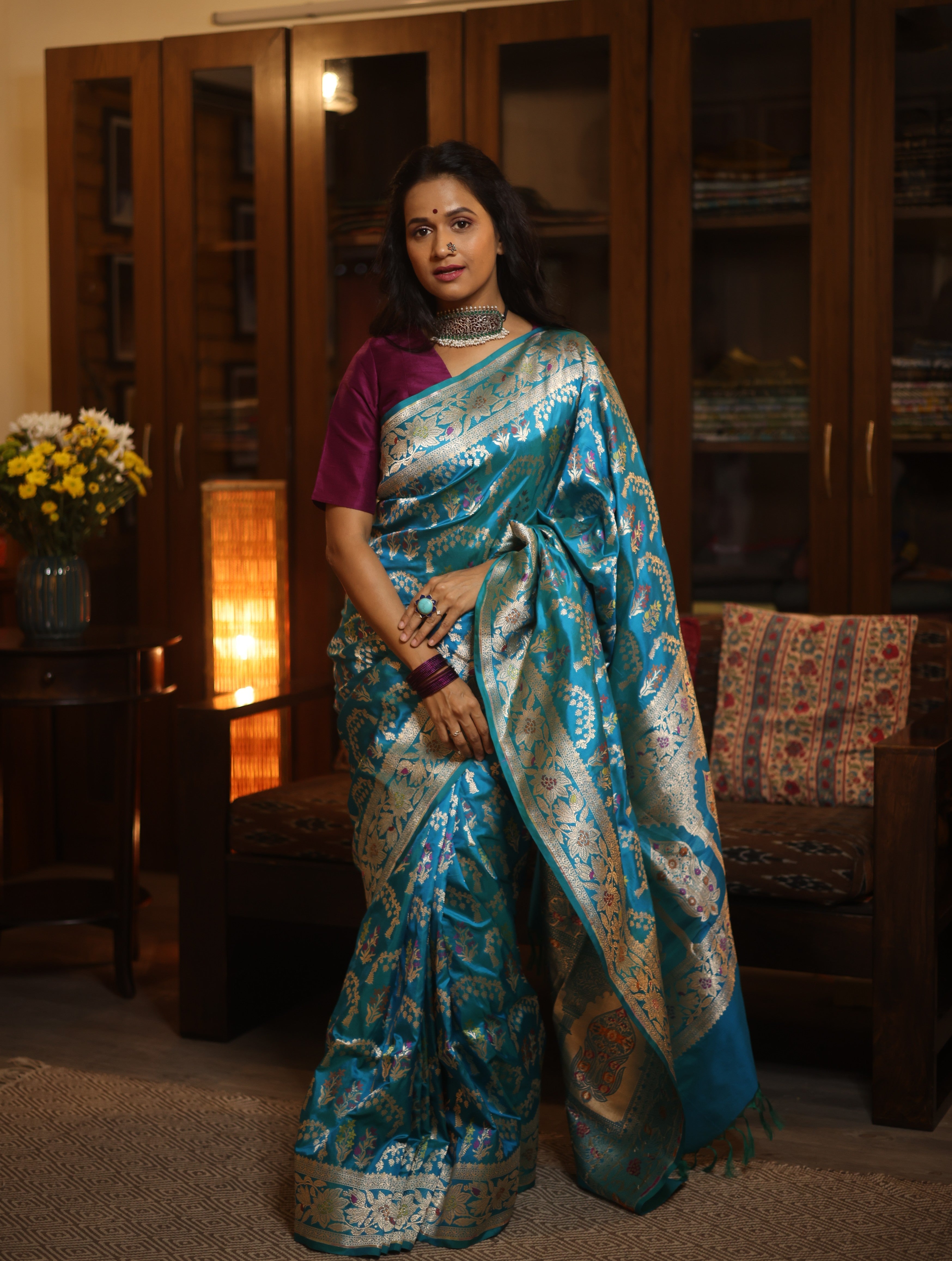 Neeranjali Banarasi Silk Saree - Saavari - SSNBSS09