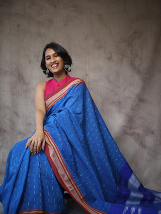 Blue Cotton Ilkal Saree -SRBCIS386