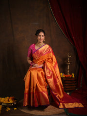 Mango Yellow Gadwal Silk Saree - SRGYGSS594