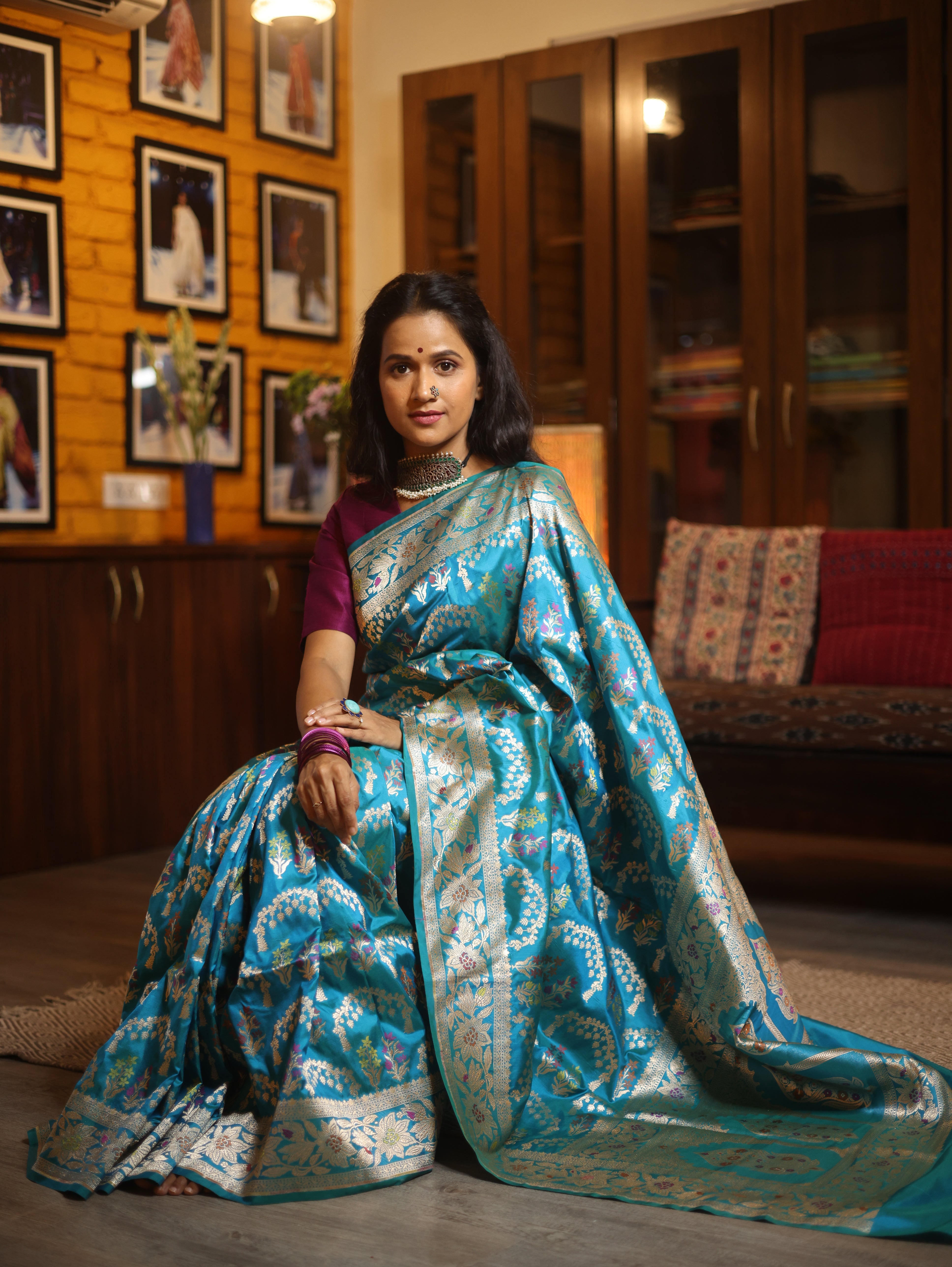 Neeranjali Banarasi Silk Saree - Saavari - SSNBSS09