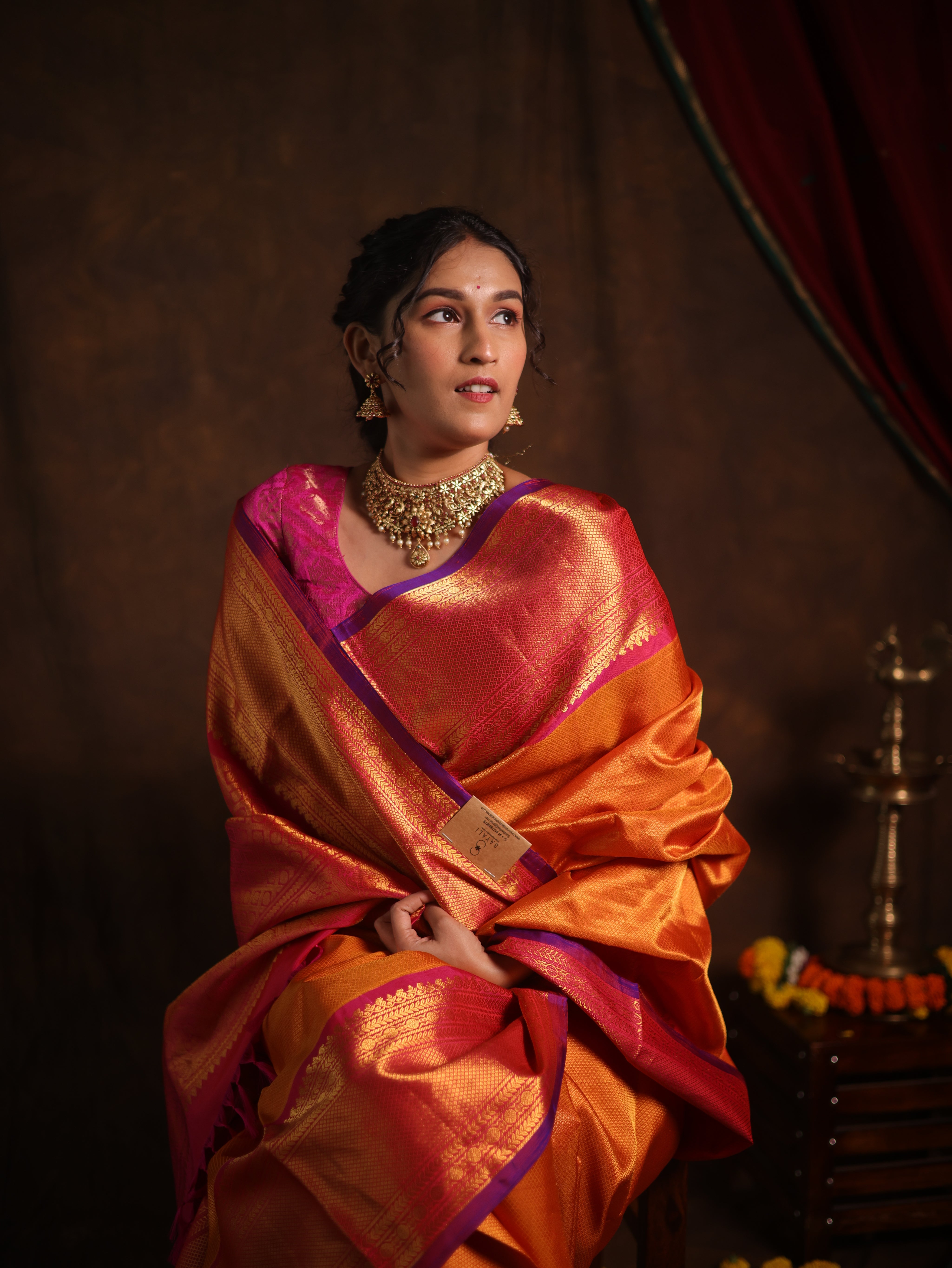 Mango Yellow Gadwal Silk Saree - SRGYGSS594
