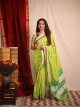 Parrot Green Cotton Ilkal Saree - SRPGCIS916