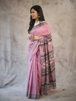 Pink HBP Cotton Saree - SRPCS1882