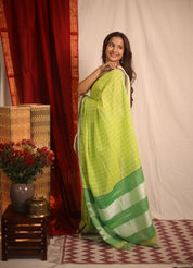 Parrot Green Cotton Ilkal Saree - SRPGCIS916