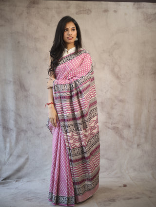 Pink HBP Cotton Saree - SRPCS1882