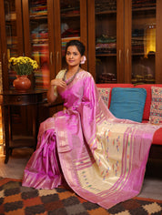 Lavender Silk Paithani Saree - SRLSPS590