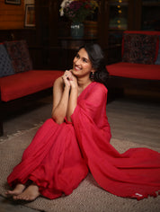 Pink Mul Cotton Saree-SRPMCS207