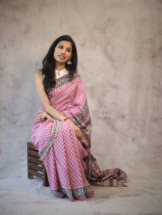 Pink HBP Cotton Saree - SRPCS1882