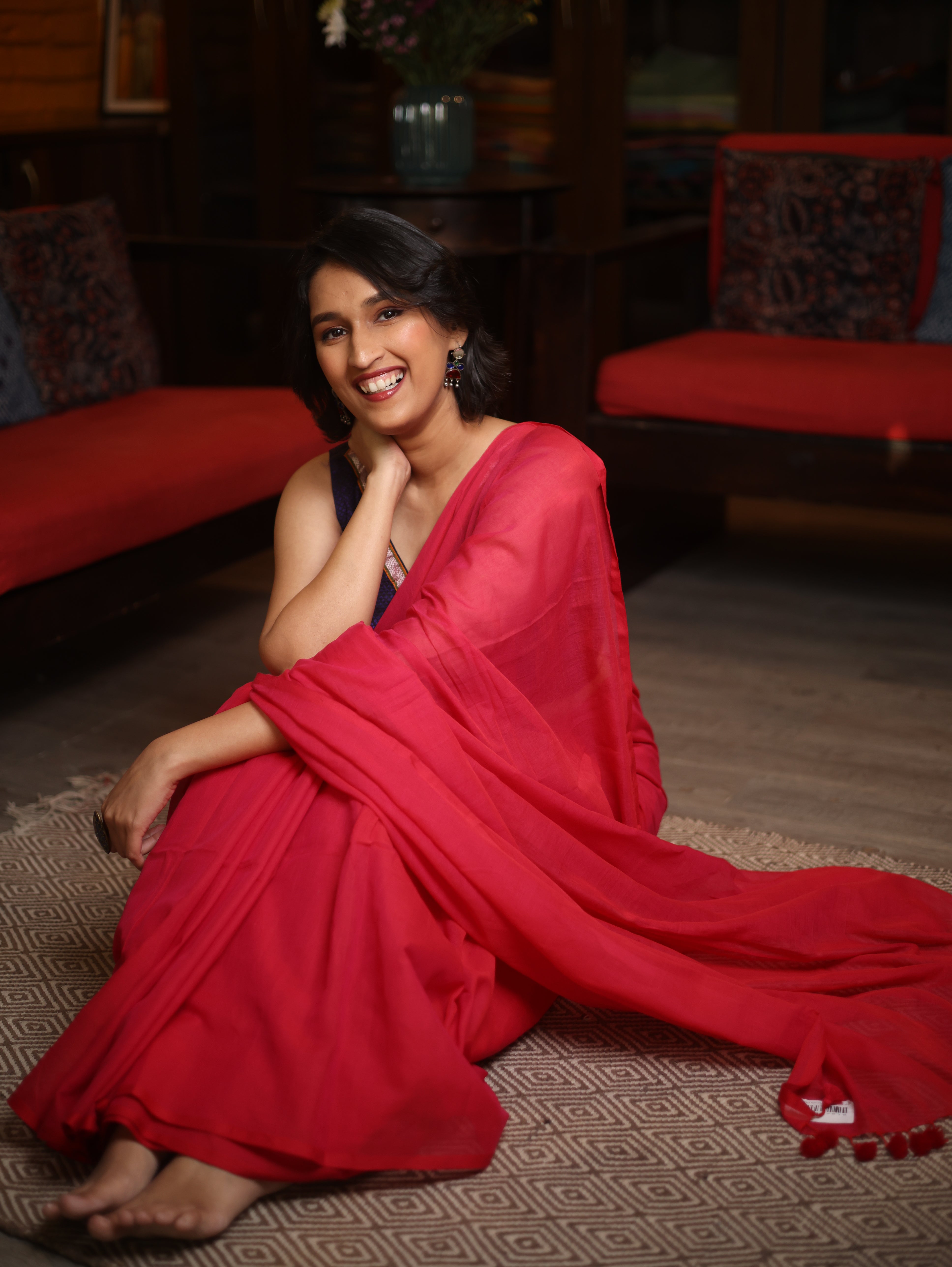 Pink Mul Cotton Saree-SRPMCS207