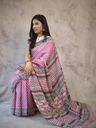 Pink HBP Cotton Saree - SRPCS1882