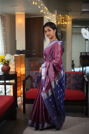 Purple Maheshwari Tissue Saree - SRPMTS476