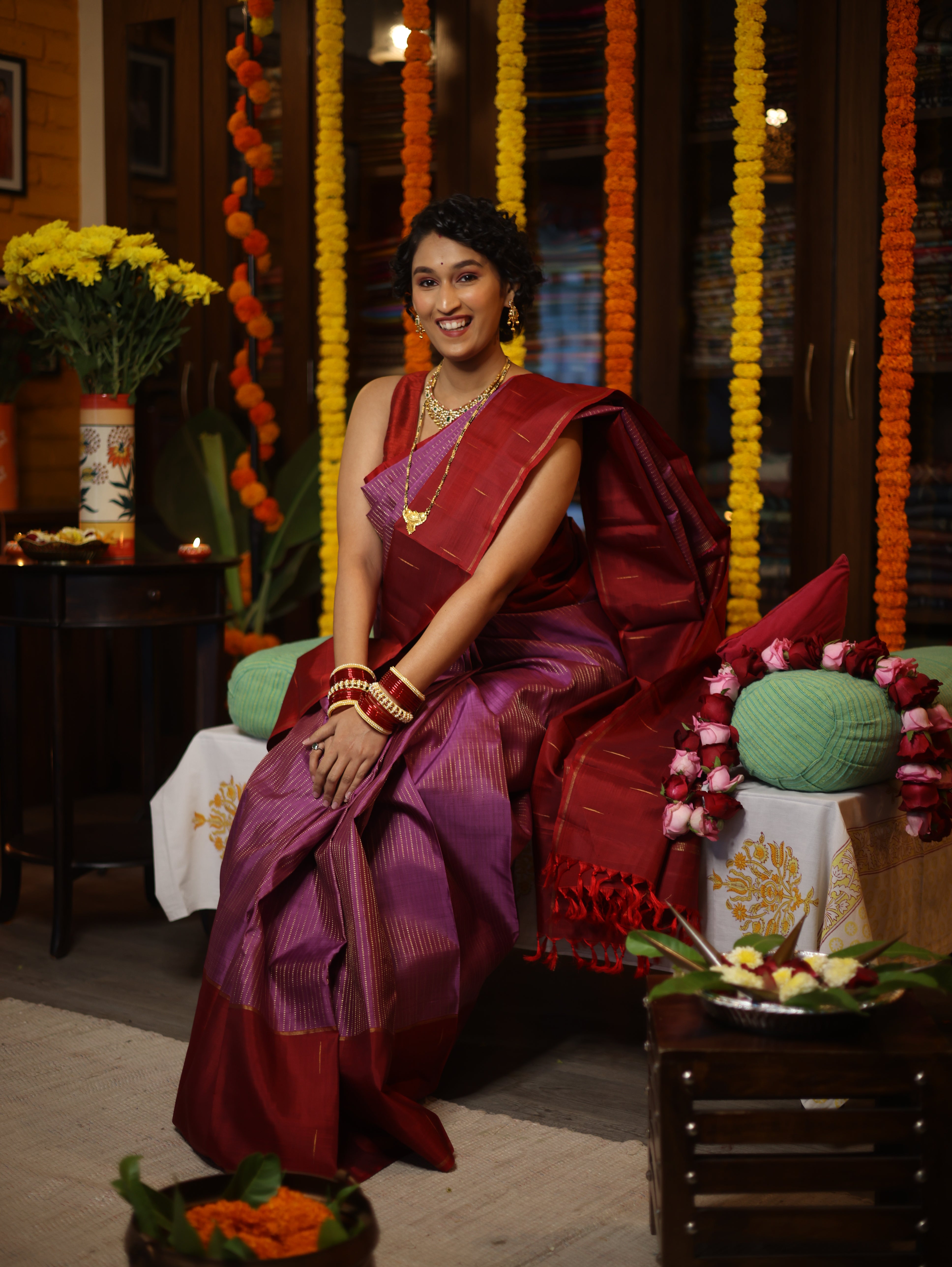 Aruna Lavanya Kanjeevaram Silk Saree - Saavari - SSALKSS74