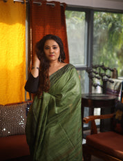 Green Tussar Silk Saree - SRGTSS1804