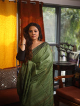 Green Tussar Silk Saree - SRGTSS1804