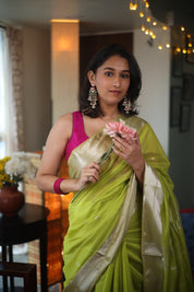 Green Maheshwari Saree - SRGMS535