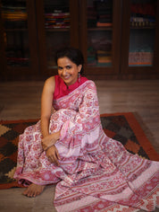 White HBP Cotton Saree - SRWCS2573