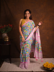 Aqua Blue HBP Signature Cotton Saree - SRABSCS004