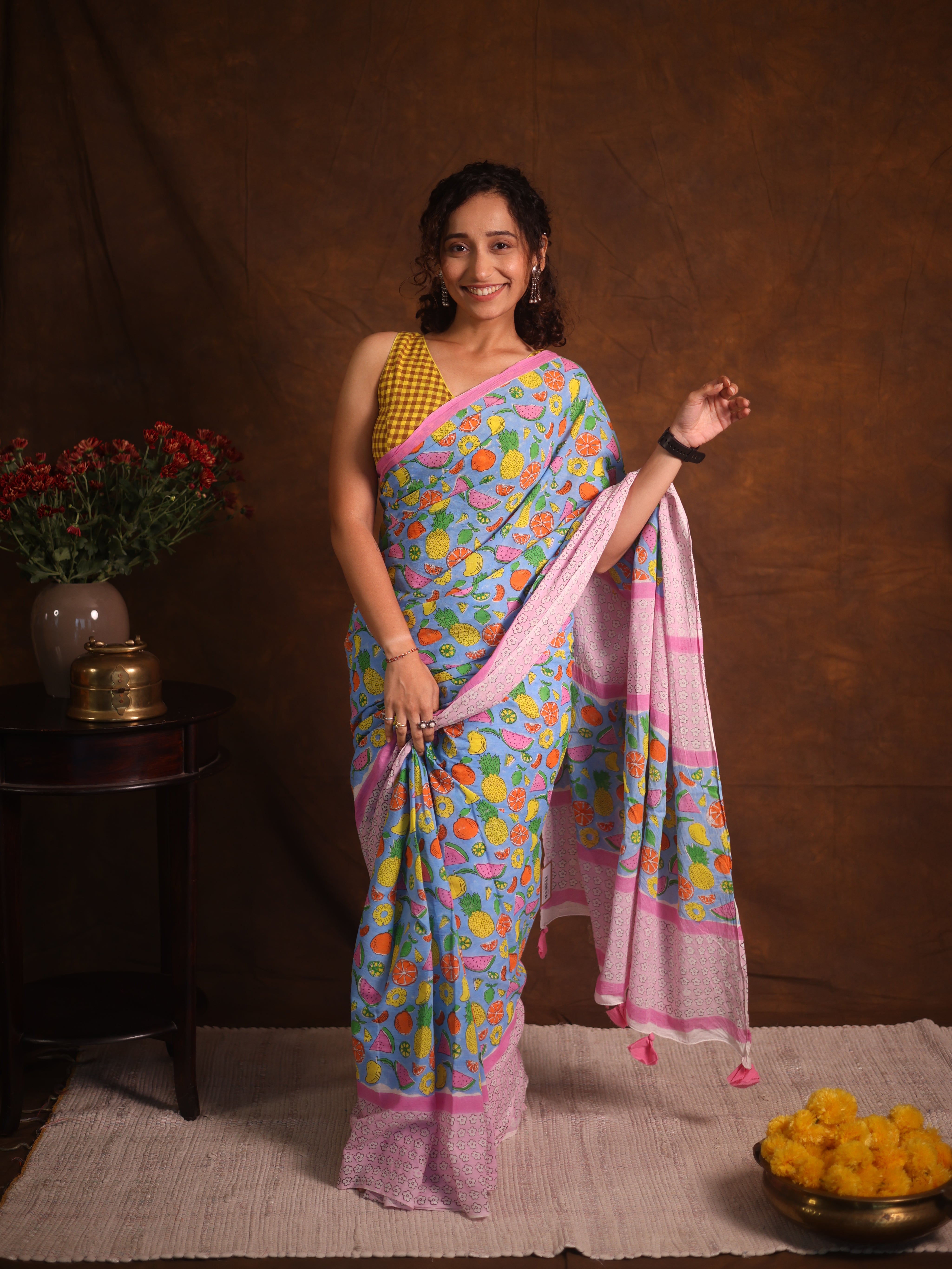 Aqua Blue HBP Signature Cotton Saree - SRABSCS004