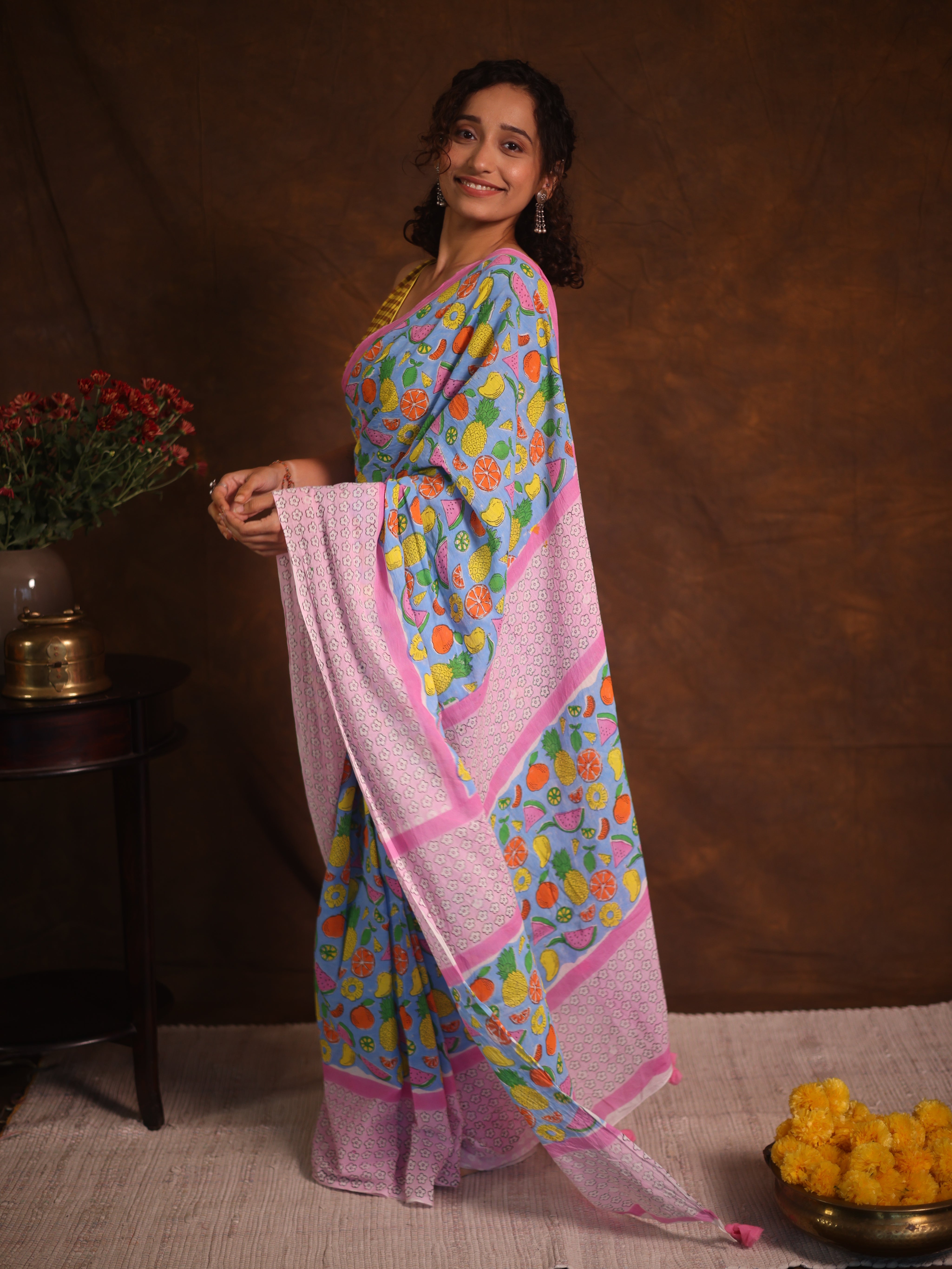 Aqua Blue HBP Signature Cotton Saree - SRABSCS004