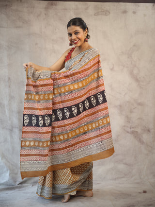 Bronze HBP Cotton Saree - SRBCS1885