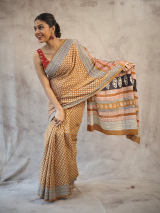 Bronze HBP Cotton Saree - SRBCS1885