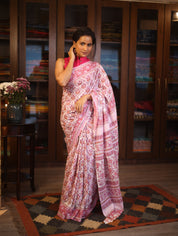 White HBP Cotton Saree - SRWCS2573