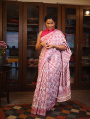 White HBP Cotton Saree - SRWCS2573