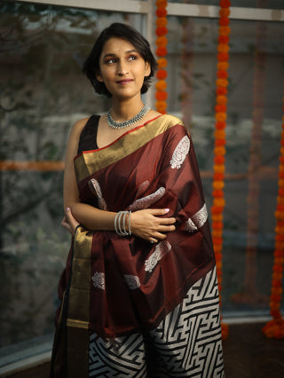 Maroon Soft Silk Saree - SRMSSS304