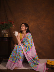 Aqua Blue HBP Signature Cotton Saree - SRABSCS004