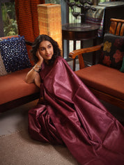 Onion Pink Tussar Silk Saree - SROPTSS1764