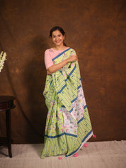 Pista Green HBP Signature Cotton Saree - SRPGSCS14