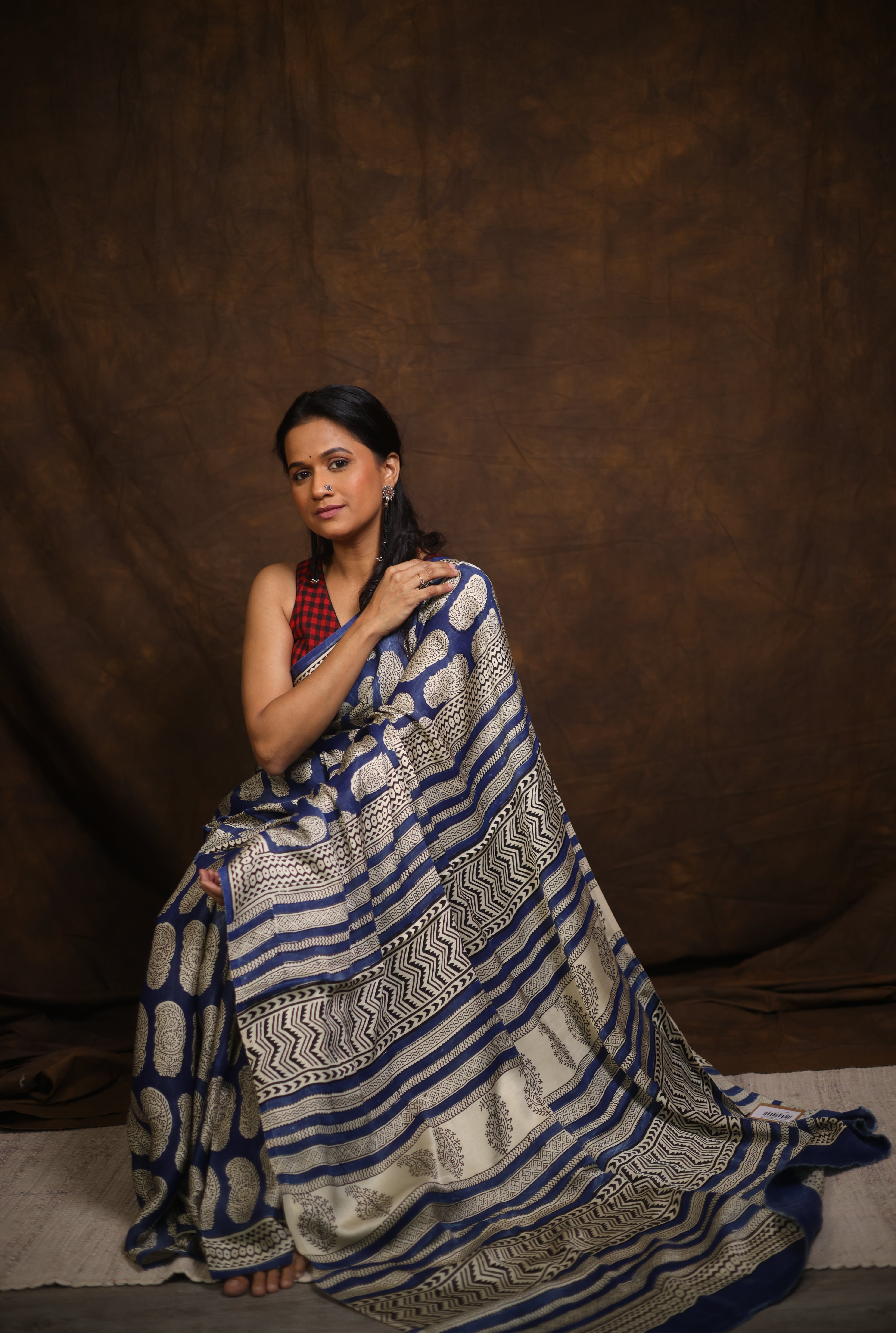 Blue HBP Modal Silk Saree - SRBMSS367