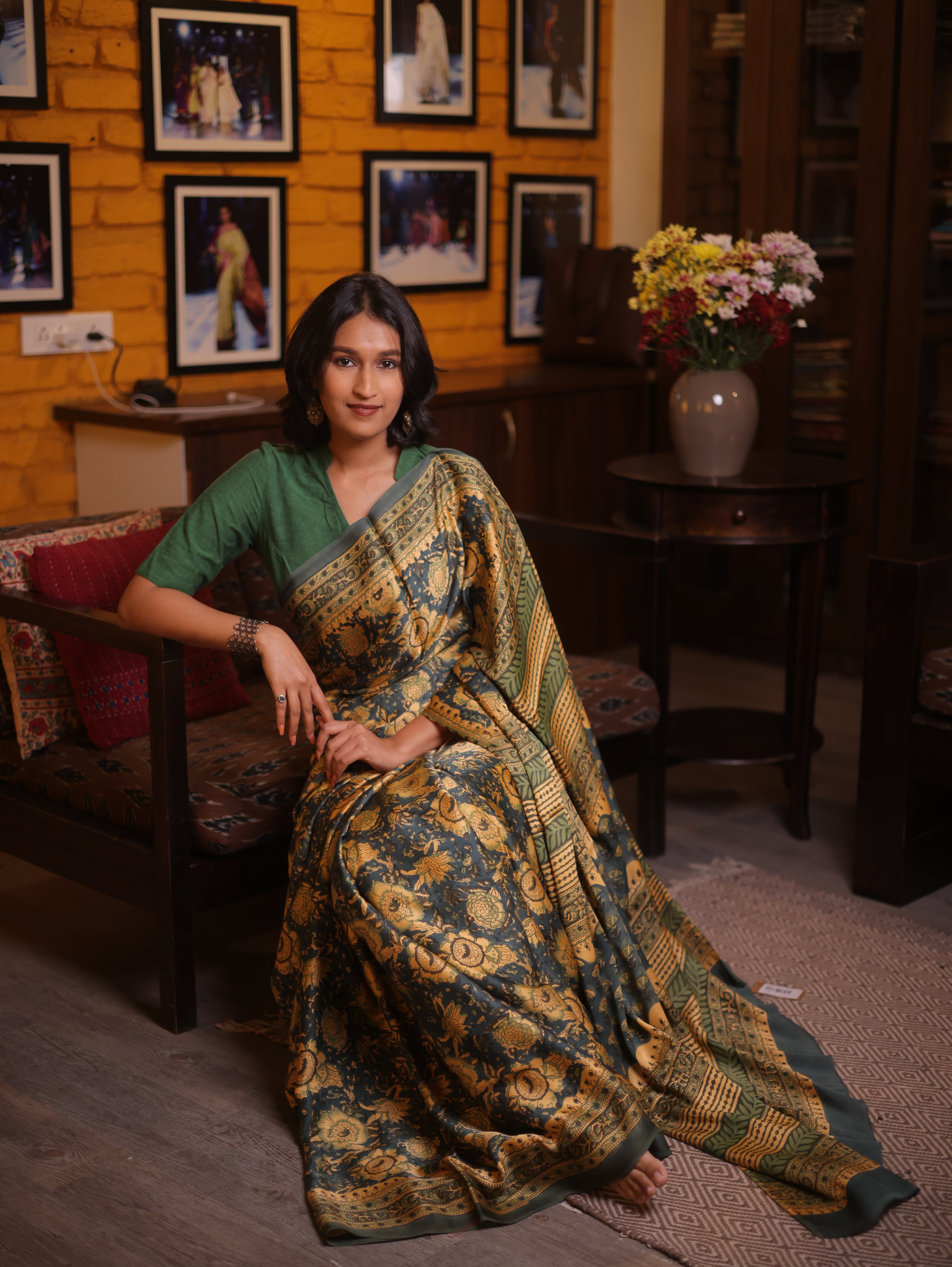 Teal Blue HBP Modal Silk Saree - SRTBMSS199