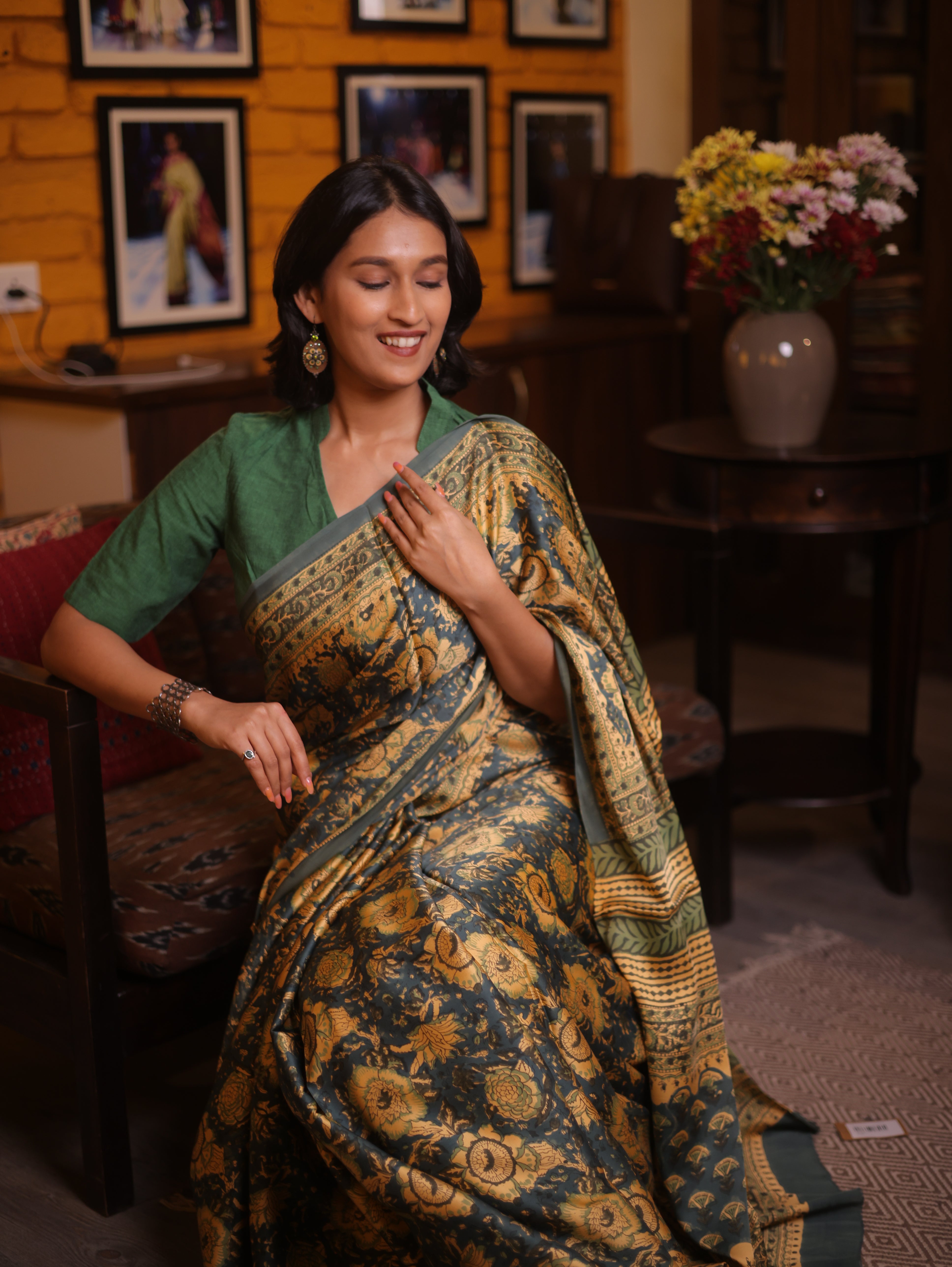 Teal Blue HBP Modal Silk Saree - SRTBMSS199