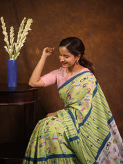 Pista Green HBP Signature Cotton Saree - SRPGSCS14
