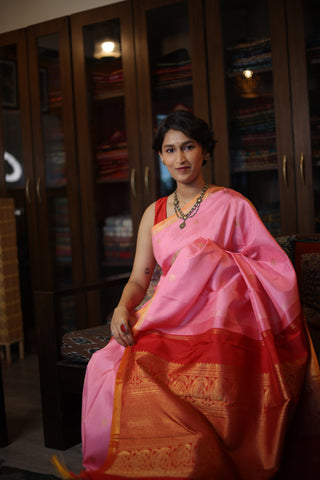 Baby Pink Kanjeevaram Silk Saree-SRBPKSS412