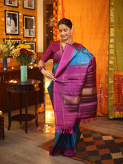 Teal Blue Kanjeevaram Silk Saree-SRTBKSS707