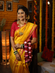 Yellow Kanjeevaram Silk Saree-SRYKSS360