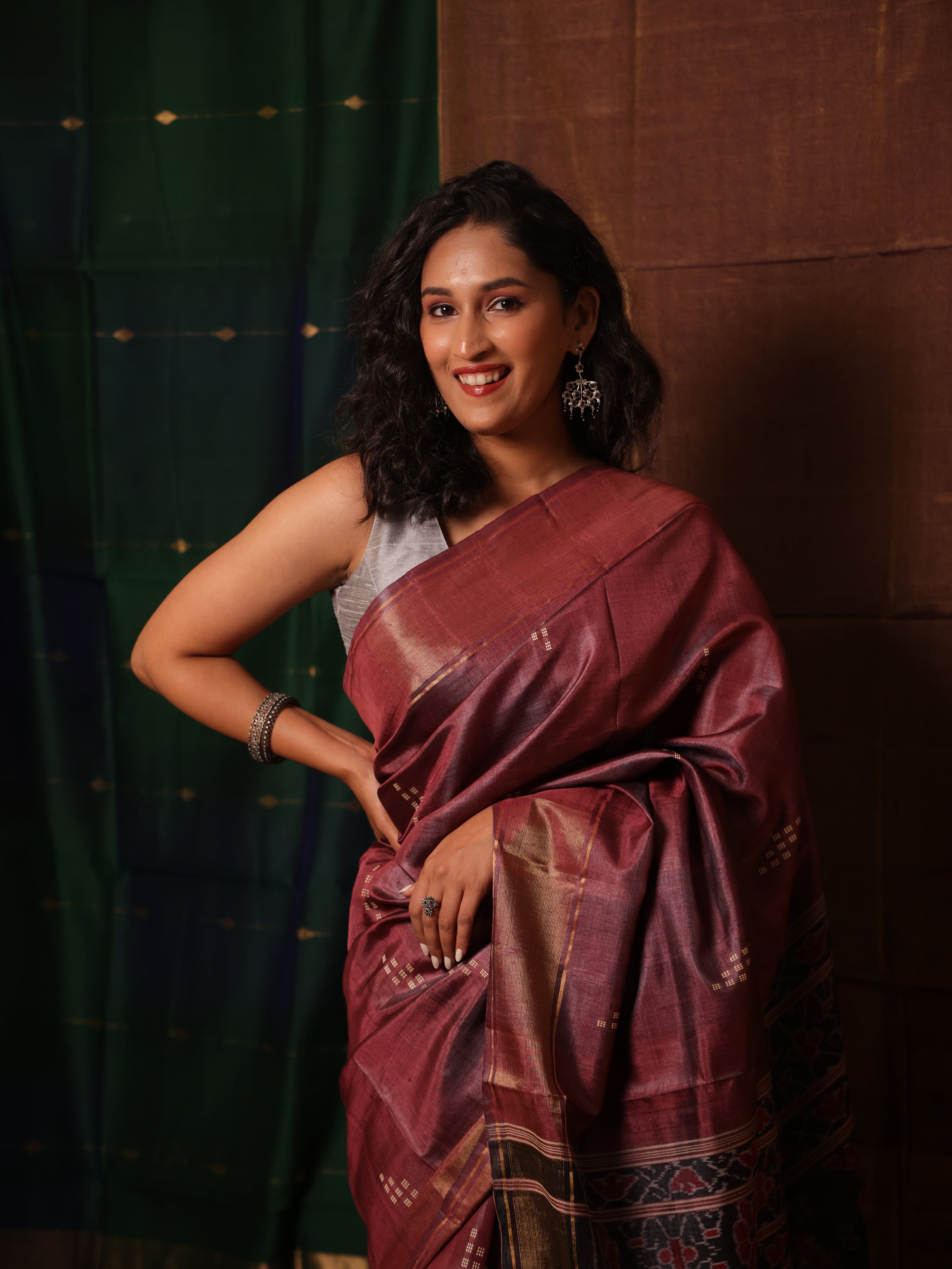Purple Tussar Silk Saree - SRPTSS1871