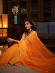Orange HBP Kota Doria Saree - SROKDS122