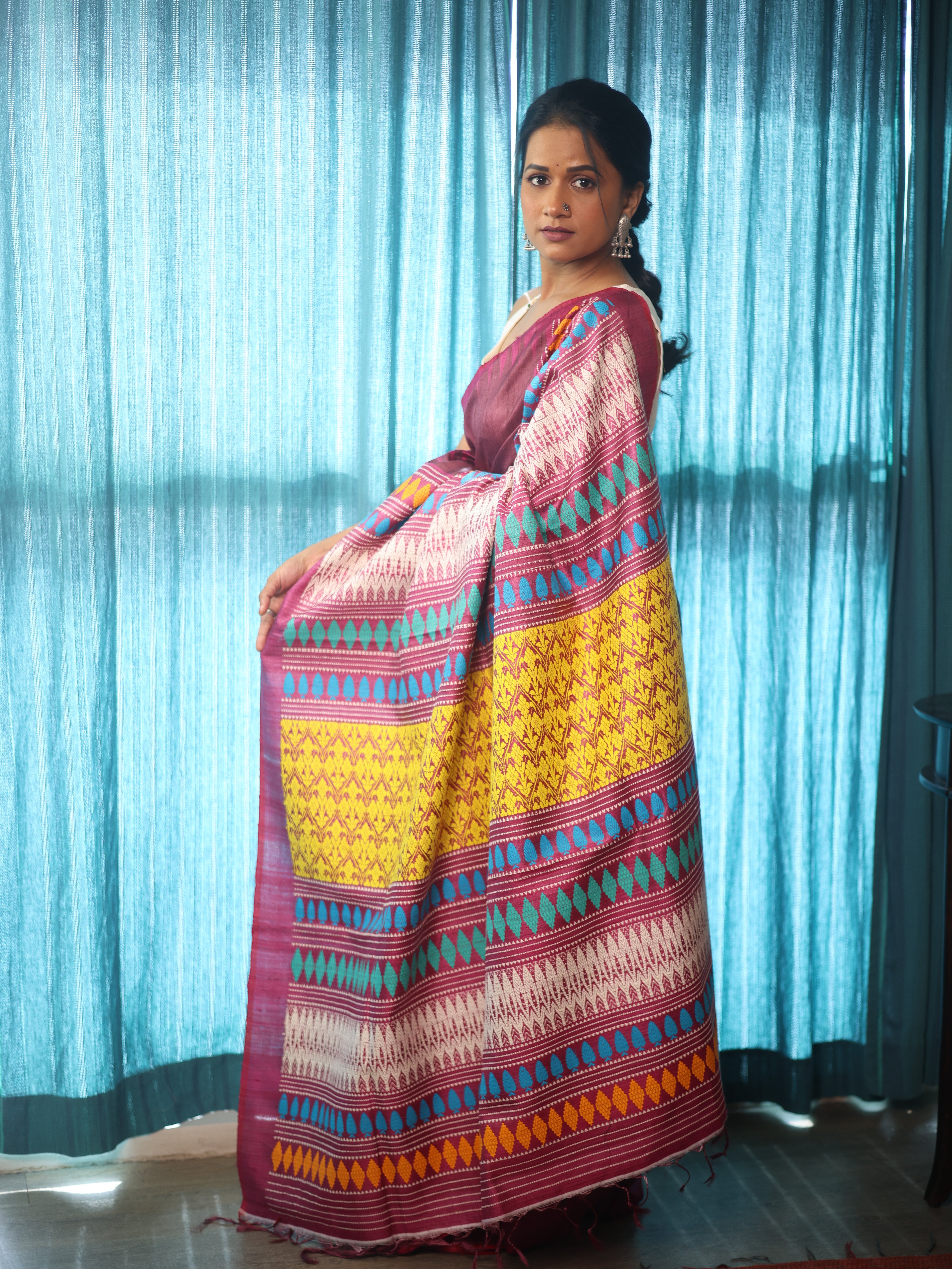 Dusty Pink Gopalpur Tussar Silk Saree - SRDPTSS1549