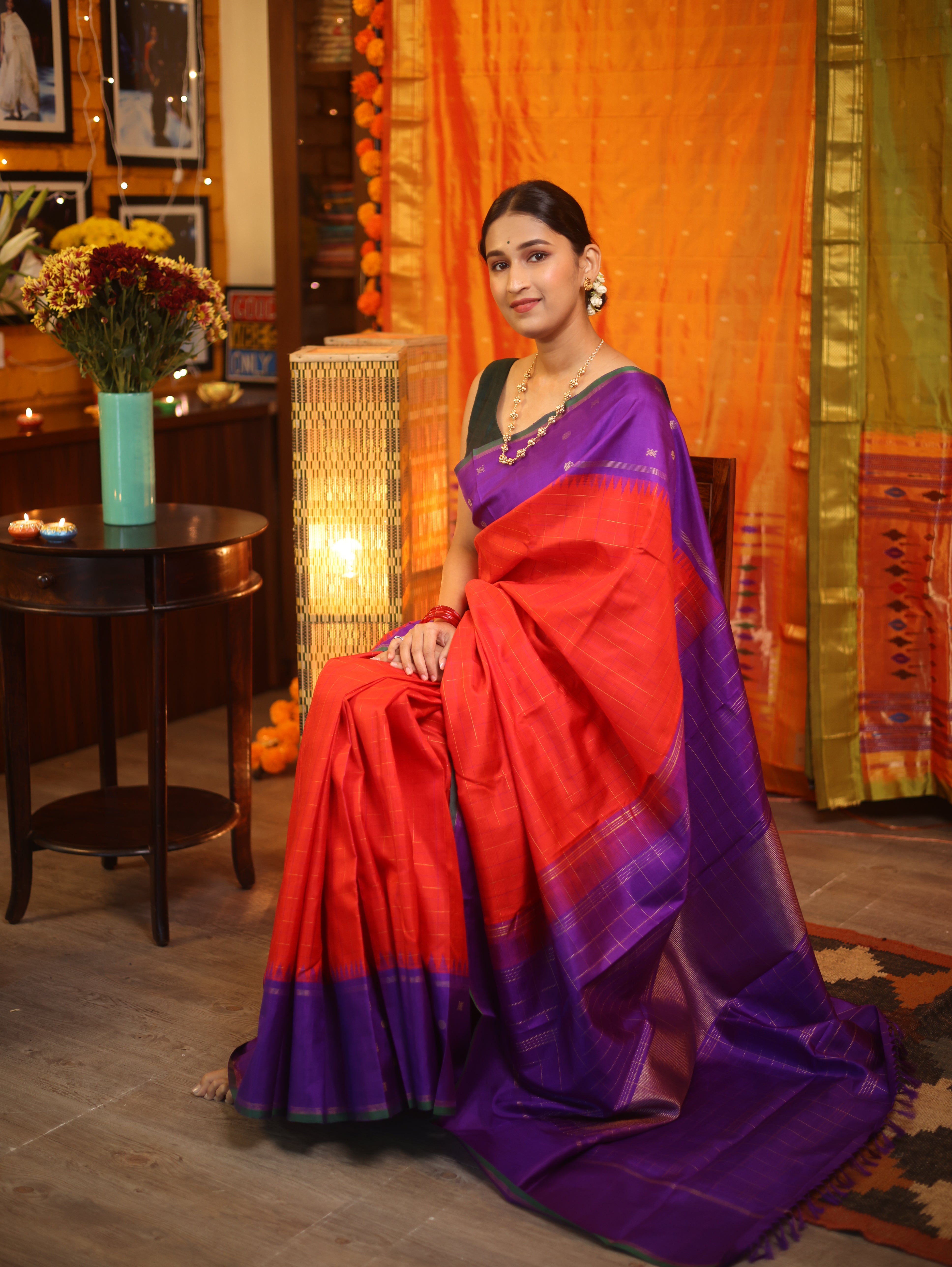 Red Kanjeevaram Silk Saree-SRRKSS778