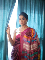 Dusty Pink Gopalpur Tussar Silk Saree - SRDPTSS1549