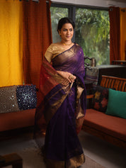 Purple Maheshwari Saree - SRPMS1032