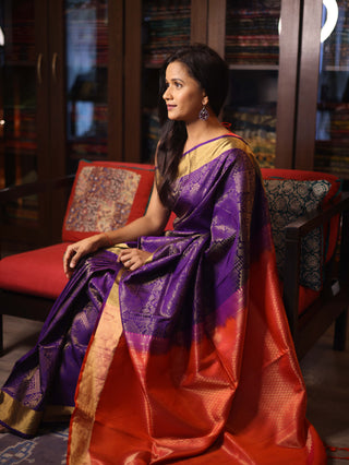 Purple Soft Silk Saree - SRPSSS43