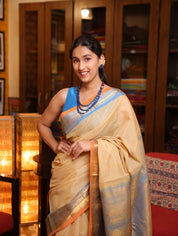 Beige Gadwal Cotton Silk Saree - SRBGCSS75