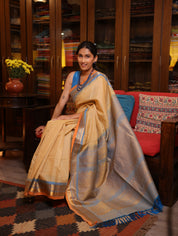 Beige Gadwal Cotton Silk Saree - SRBGCSS75