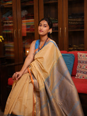 Beige Gadwal Cotton Silk Saree - SRBGCSS75