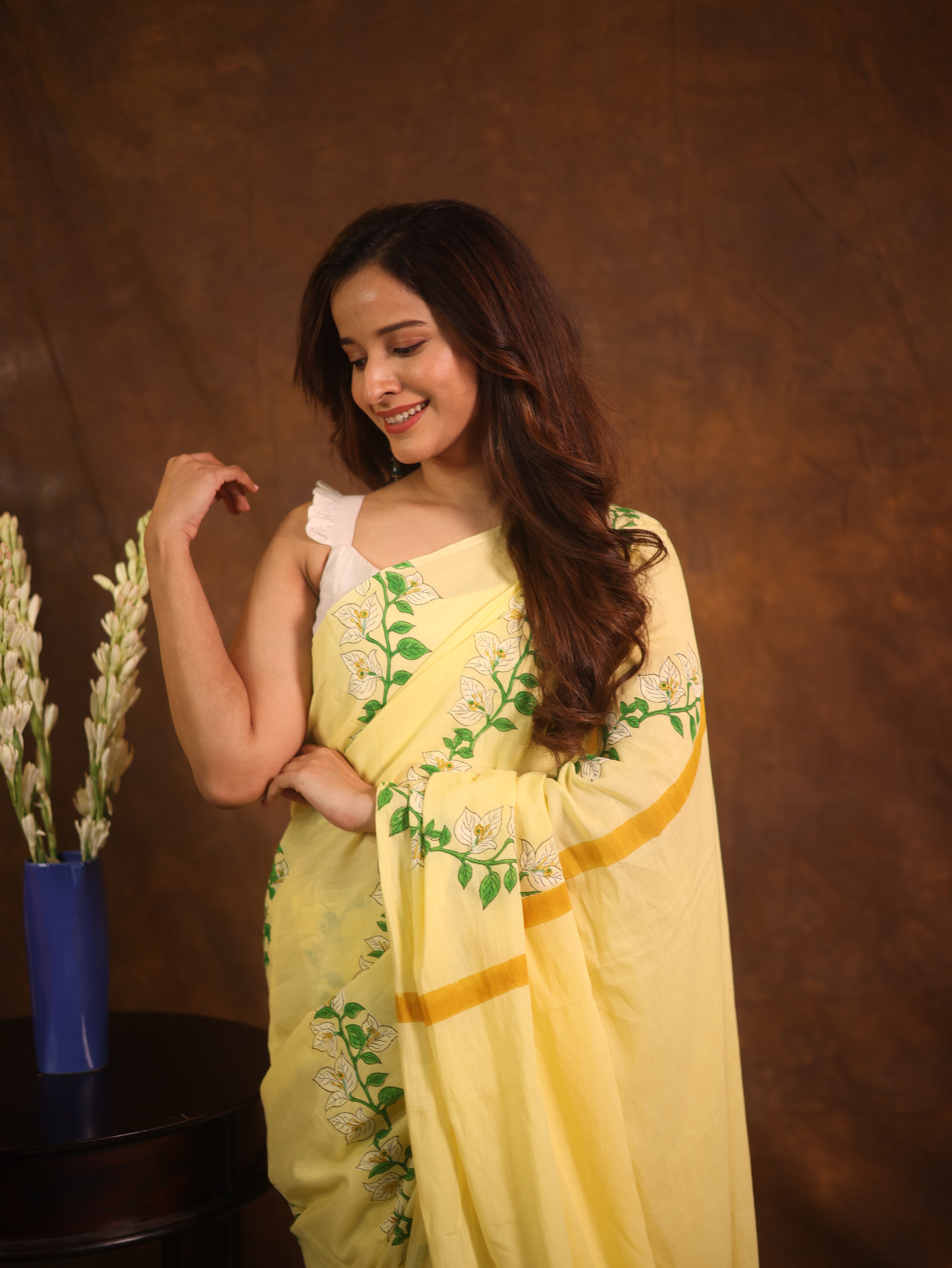 Yellow HBP Signature Cotton Saree - SRYSCS25