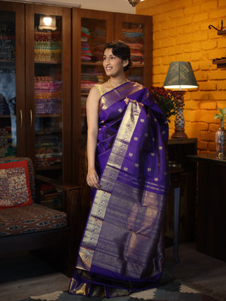 Violet Kanjeevaram Silk Saree-SRVKSS404